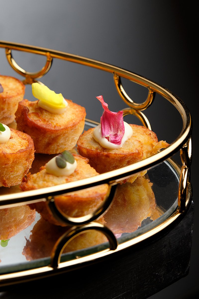 Bandeja de catering Bandeja con canapés de catering